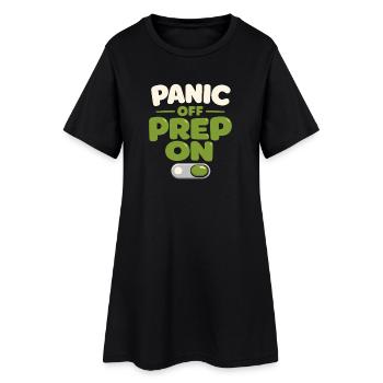 Le calme l’emporte sur la panique, le mode de vie, - Robe T-shirt Femme - noir - Devant