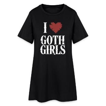 J’aime les filles gothiques - Robe T-shirt Femme - noir - Devant
