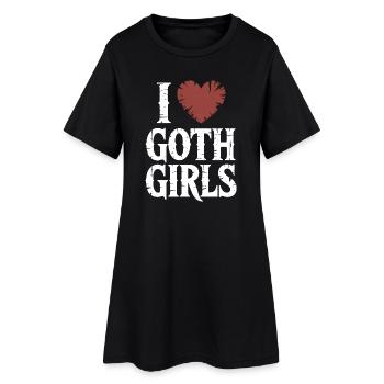 J’aime les filles gothiques - Robe T-shirt Femme - noir - Devant