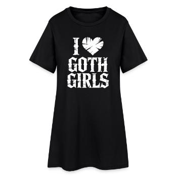 J’aime les filles gothiques - Robe T-shirt Femme - noir - Devant