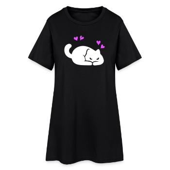 Amour des chats - Robe T-shirt Femme - noir - Devant