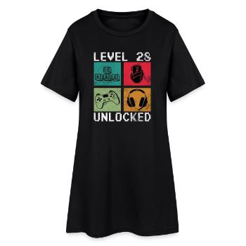 28e anniversaire Niveau 28 débloqué - Robe T-shirt Femme - noir - Devant