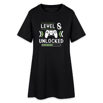8e anniversaire Gamer Niveau 8 - Robe T-shirt Femme - noir - Devant