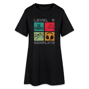 Garçons du 9e anniversaire : niveau 9 débloqué - Robe T-shirt Femme - noir - Devant
