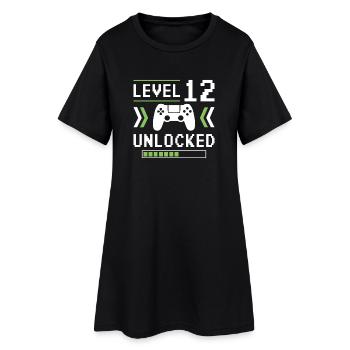 12e anniversaire Niveau 12 débloqué - Robe T-shirt Femme - noir - Devant