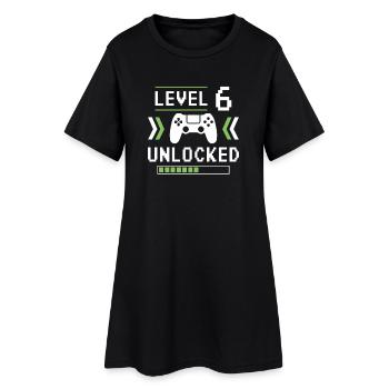 6e anniversaire 6 ans Niveau 6 Cadeau débloqué - Robe T-shirt Femme - noir - Devant