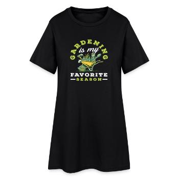 Gartenarbeit Lieblingssaison Lustiger Gärtner - Frauen T-Shirt-Kleid - Schwarz - Vorne