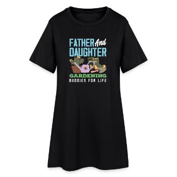 Jardin de jardinage père-fille - Robe T-shirt Femme - noir - Devant
