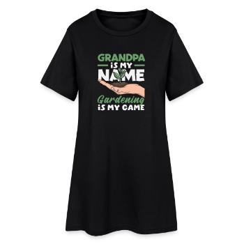 Grand-père est mon nom, jardinage, mon jeu - Robe T-shirt Femme - noir - Devant