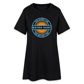 Logo vintage de surf rétro Surf Sunburst - Robe T-shirt Femme - noir - Devant
