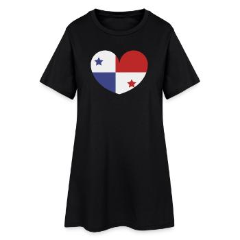Panama heart flag - Women’s T-Shirt Dress - black - Front