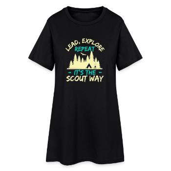 Girl Scout Leader Lead Explore Repeat Scout - Frauen T-Shirt-Kleid - Schwarz - Vorne