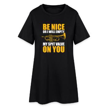 Sois gentil ou je vide le trompettiste - Robe T-shirt Femme - noir - Devant