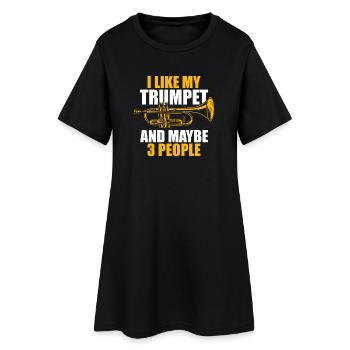 I like my trumpet Trompete Trompetenspieler - Frauen T-Shirt-Kleid - Schwarz - Vorne