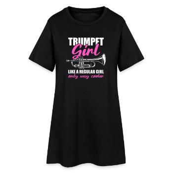 Trumpet Girl Trompete Trompetenspieler - Frauen T-Shirt-Kleid - Schwarz - Vorne