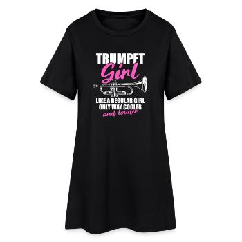 Trumpet Girl Trompete Trompetenspieler - Frauen T-Shirt-Kleid - Schwarz - Vorne