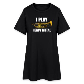 Je joue de la trompette heavy metal - Robe T-shirt Femme - noir - Devant