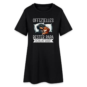Offizielle Bester Papa Schnarchshirt Dachshund - Frauen T-Shirt-Kleid - Schwarz - Vorne