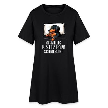 Offizielle Bester Papa Schnarchshirt Dachshund - Frauen T-Shirt-Kleid - Schwarz - Vorne