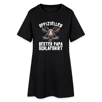 Offizielles Bester Papa Schlafshirt Elch Vatertag - Frauen T-Shirt-Kleid - Schwarz - Vorne