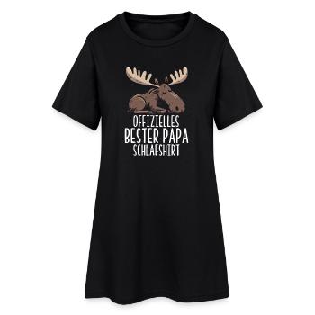 Offizielles Bester Papa Schlafshirt Elch Vatertag - Frauen T-Shirt-Kleid - Schwarz - Vorne