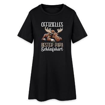 Offizielles Bester Papa Schlafshirt Elch Vatertag - Frauen T-Shirt-Kleid - Schwarz - Vorne