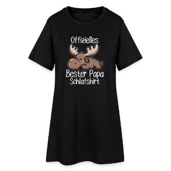 Offizielles Bester Papa Schlafshirt Elch Vatertag - Frauen T-Shirt-Kleid - Schwarz - Vorne