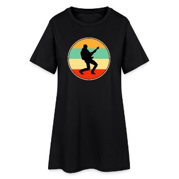 Retro Guitarist Rock Star Sunset Silhouette - Women’s T-Shirt Dress - black - Front