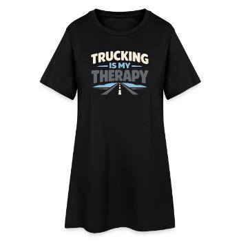Trucking Therapy Road est mon camionneur de thérapie - Robe T-shirt Femme - noir - Devant