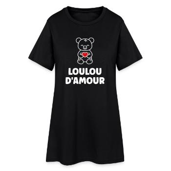 Ourson Coeur Rouge LOULOU - Robe T-shirt Femme - noir - Devant