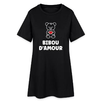 Bibou d'Amour Ourson Coeur - Robe T-shirt Femme - noir - Devant