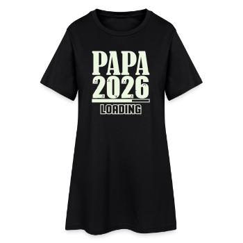 Papa 2026 Loading - Frauen T-Shirt-Kleid - Schwarz - Vorne