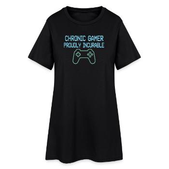 Chronischer Gamer-Stolz - Frauen T-Shirt-Kleid - Schwarz - Vorne