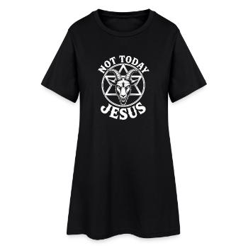 Pas aujourd’hui Jésus Goat Pentagramme Tee - Robe T-shirt Femme - noir - Devant