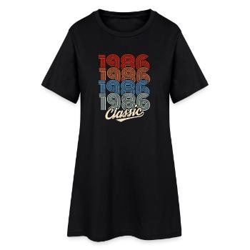 Néon rétro classique de 1986 - Robe T-shirt Femme - noir - Devant