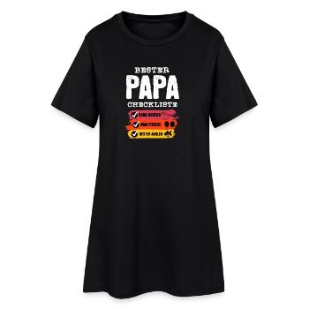 Bester Papa Checkliste  - Frauen T-Shirt-Kleid - Schwarz - Vorne