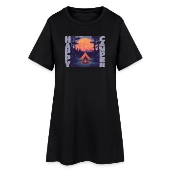 Campeur heureux - Robe T-shirt Femme - noir - Devant
