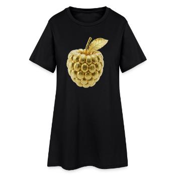 Motif de framboise dorée - Robe T-shirt Femme - noir - Devant