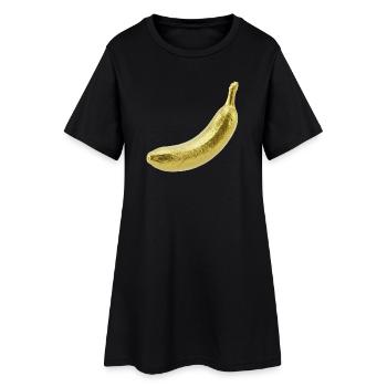 Goldene Banane - Frauen T-Shirt-Kleid - Schwarz - Vorne