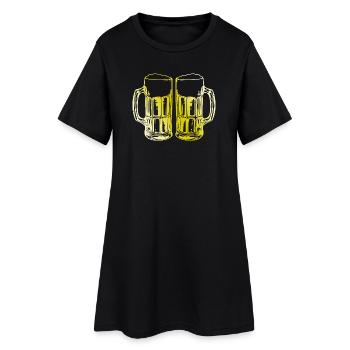 Toast aux verres à bière - Robe T-shirt Femme - noir - Devant