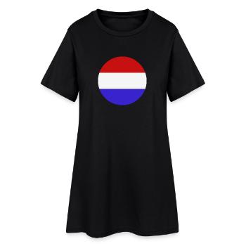 Drapeau rond des Pays-Bas - Robe T-shirt Femme - noir - Devant