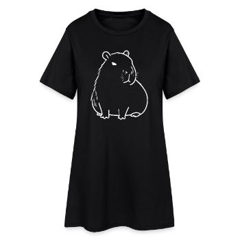 Capybara capybara blanc - Robe T-shirt Femme - noir - Devant
