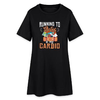Courir jusqu’aux portes est mon gymnase cardio et mon voyage - Robe T-shirt Femme - noir - Devant
