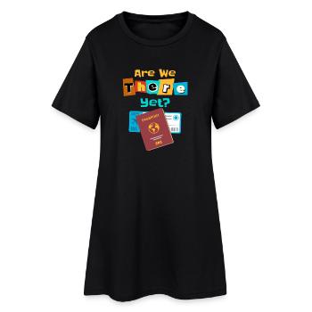 Drôle de Voyageur Monde Cadeau de Voyage Court, Voyage Drôle - Robe T-shirt Femme - noir - Devant