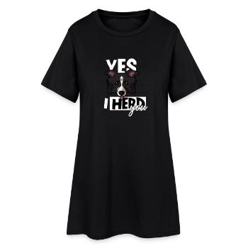 Yes I Herd You Funny Border Collie Sheepdog - Robe T-shirt Femme - noir - Devant