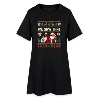 Wir haben gesehen, dass Jesus und der Weihnachtsma - Frauen T-Shirt-Kleid - Schwarz - Vorne