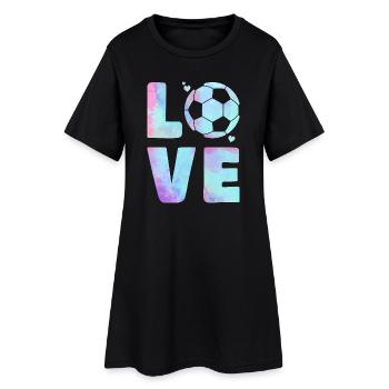 Love Football T-Shirt – Sport & Heart Design - Women’s T-Shirt Dress - black - Front