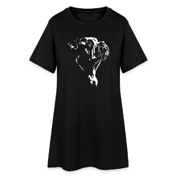 Silhouette de bouledogue américain chien Wilsigns - Robe T-shirt Femme - noir - Devant