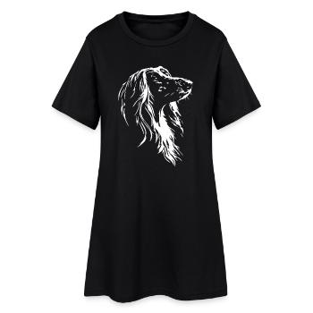 Chiens silhouette de lévriers afghans Wilsigns - Robe T-shirt Femme - noir - Devant