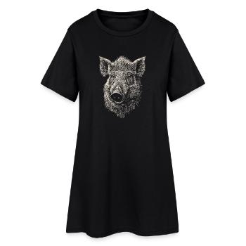 Sanglier sauvage Sanglier sauvage Sanglier Porc Chasseur de cochons - Robe T-shirt Femme - noir - Devant
